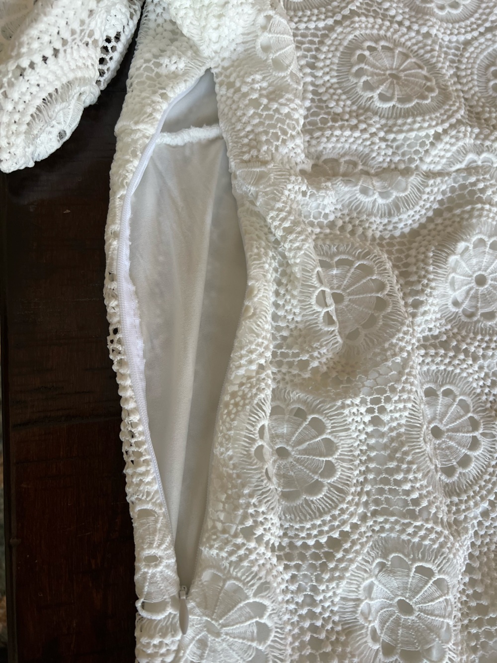 XPlusWear Eyelet Lace Midi Dress in White - Picture 10 of 11